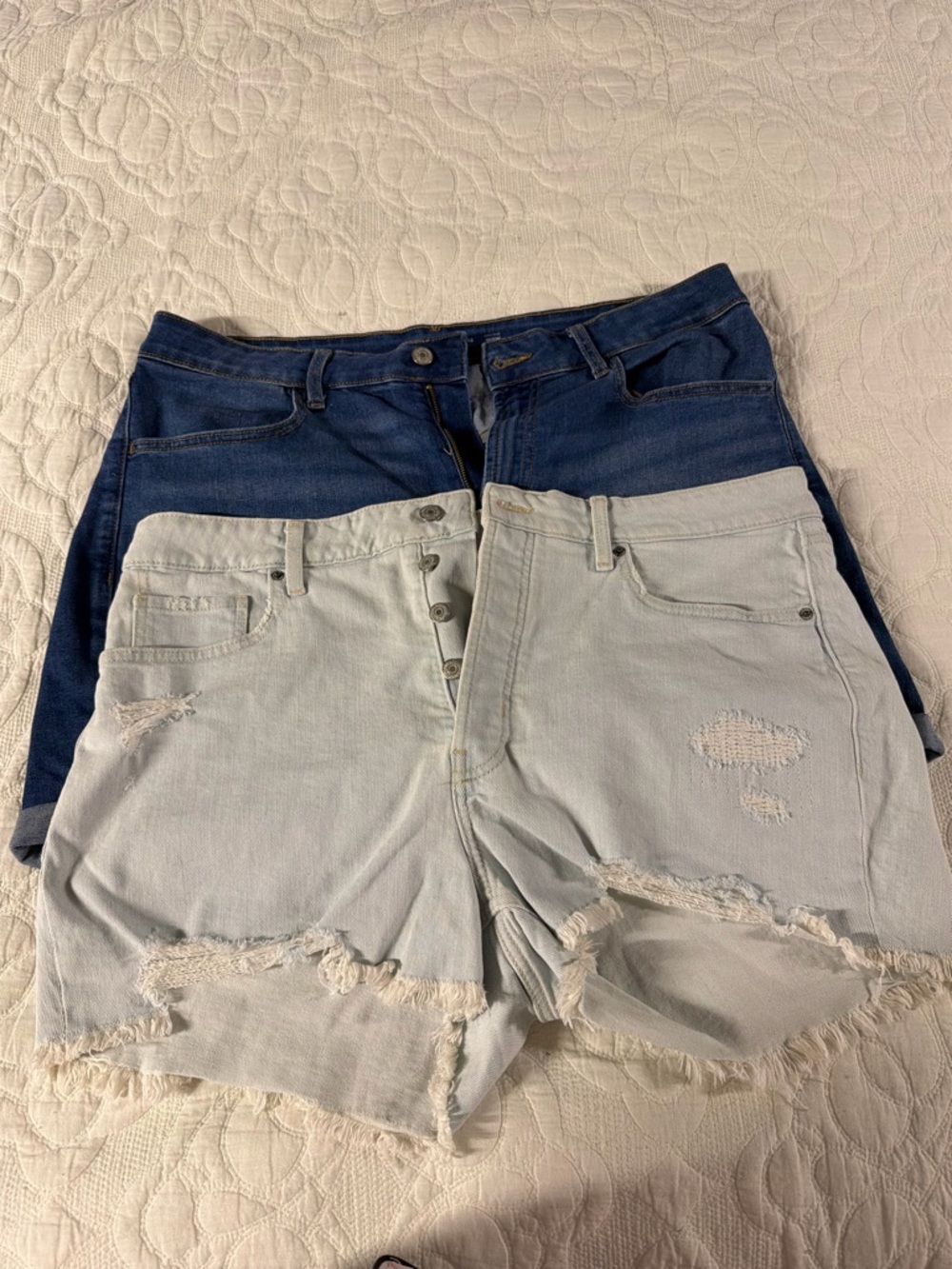 2 Old Navy Two-Tone Denim Shorts - Dark Blue & Light Blue